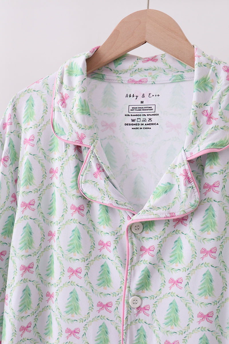Green Christmas Tree Pajama Set