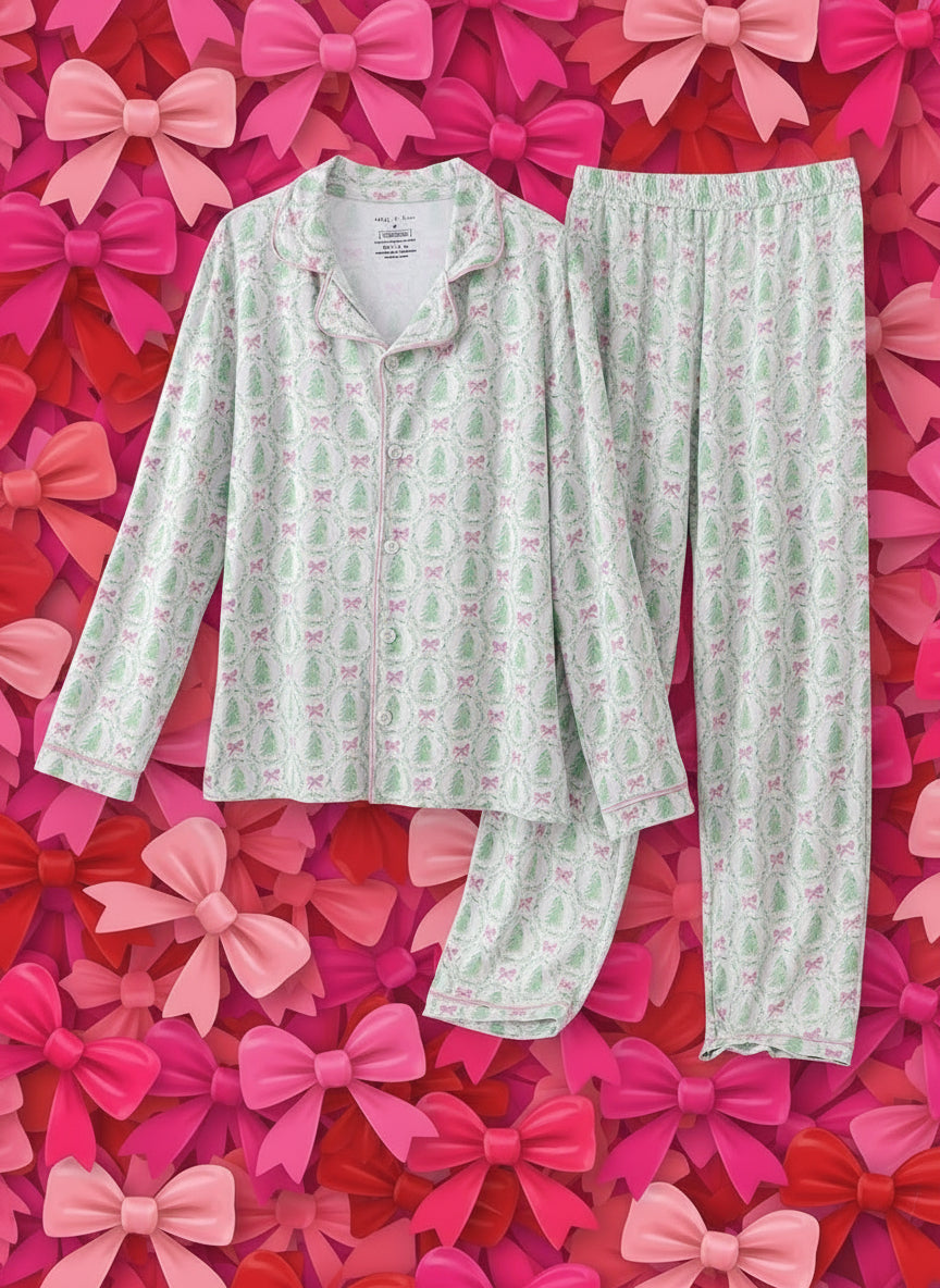 Green Christmas Tree Pajama Set