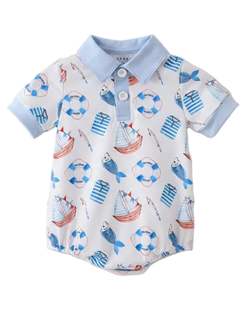 Blue Sailboat Print Bubble