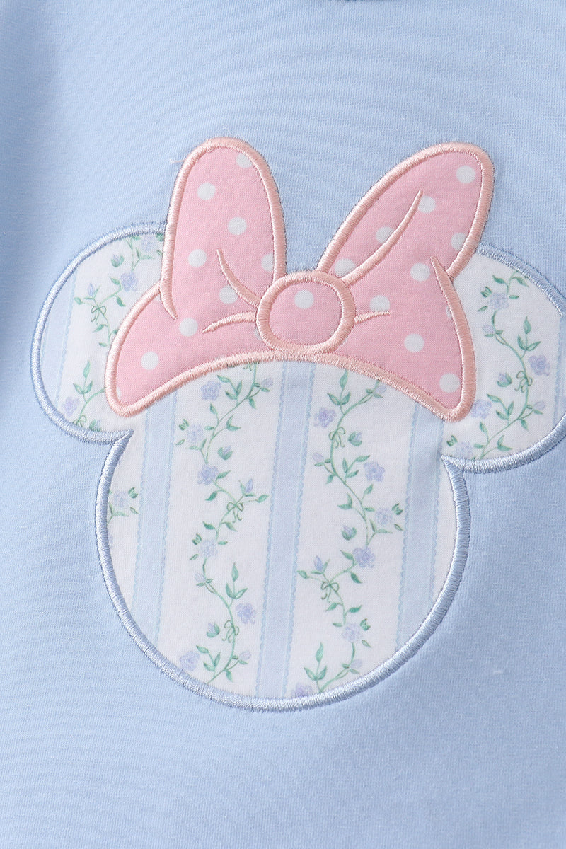 Blue Character Applique Shorts Set