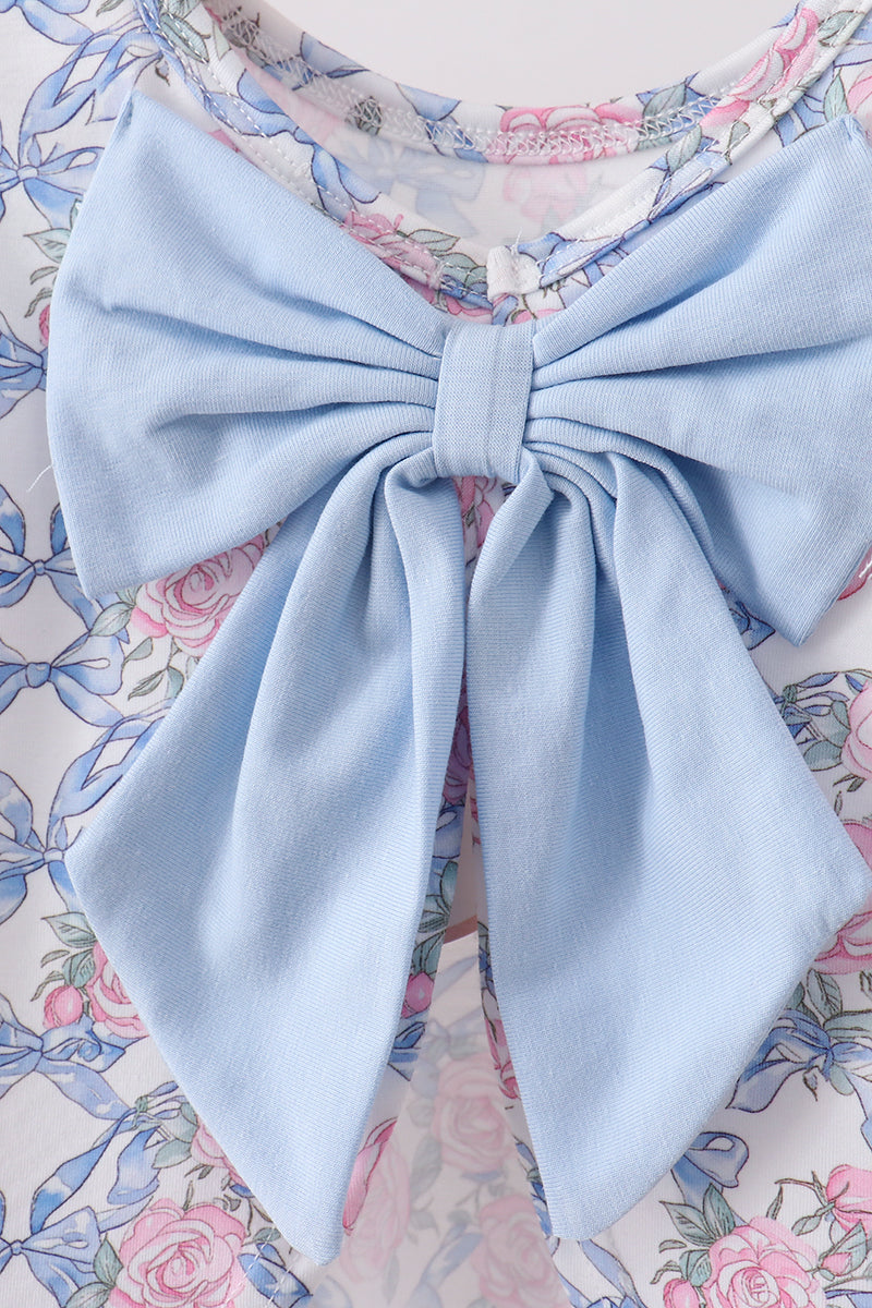 Blue Floral Bow Bloomer