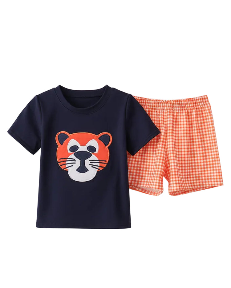 AU Tiger Applique Short Set
