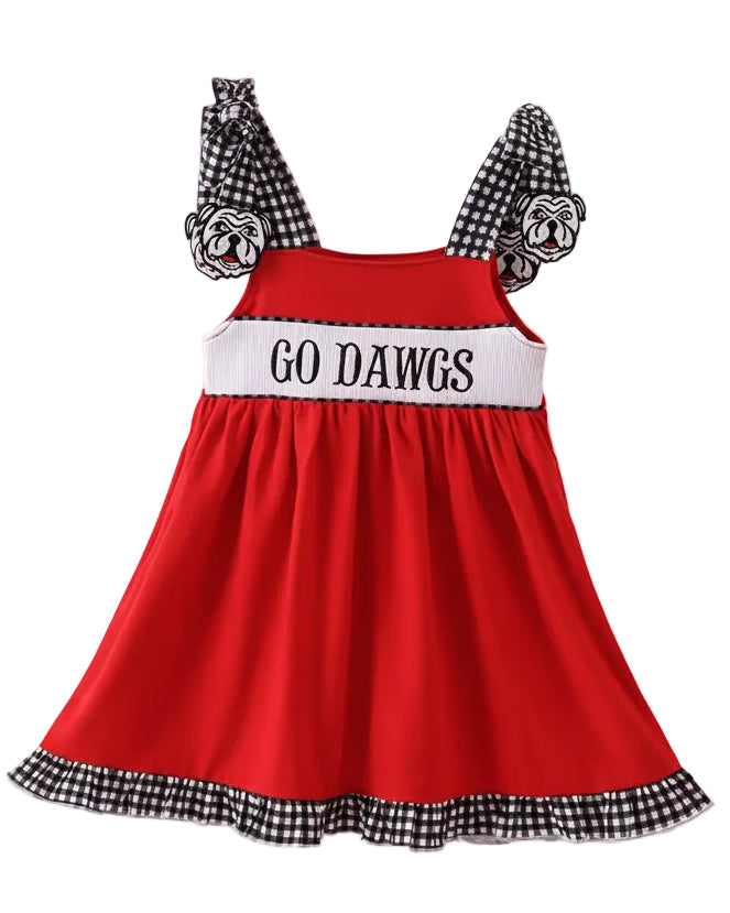 Red Georgia Smocked Dress