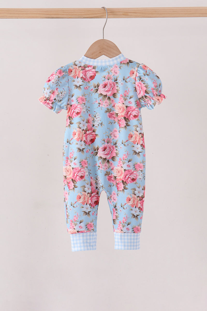 Blue Rose Floral Ruffle