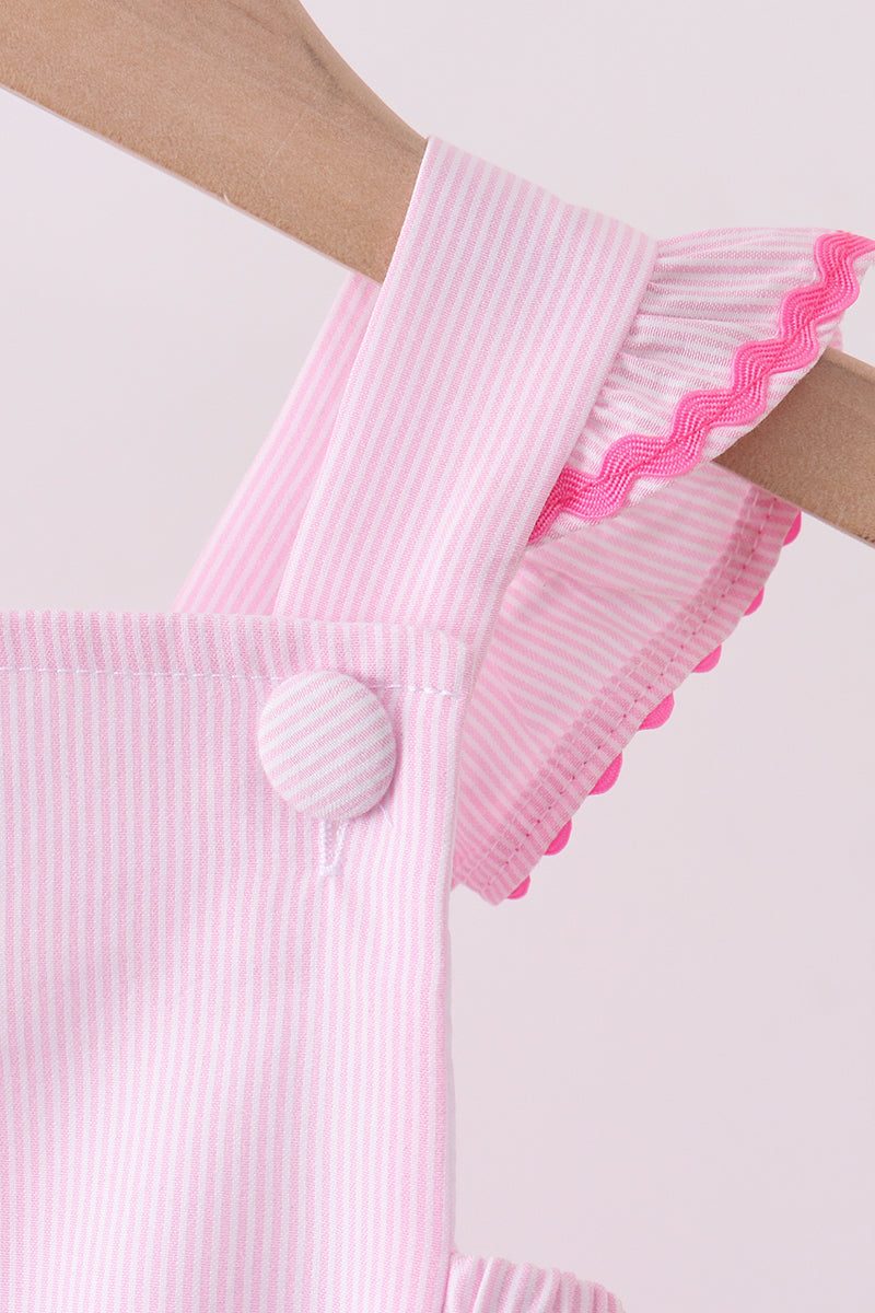 Delicate Pink Stripe Ruffled Bubble