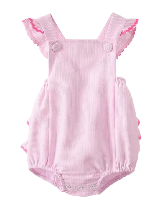 Delicate Pink Stripe Ruffled Bubble