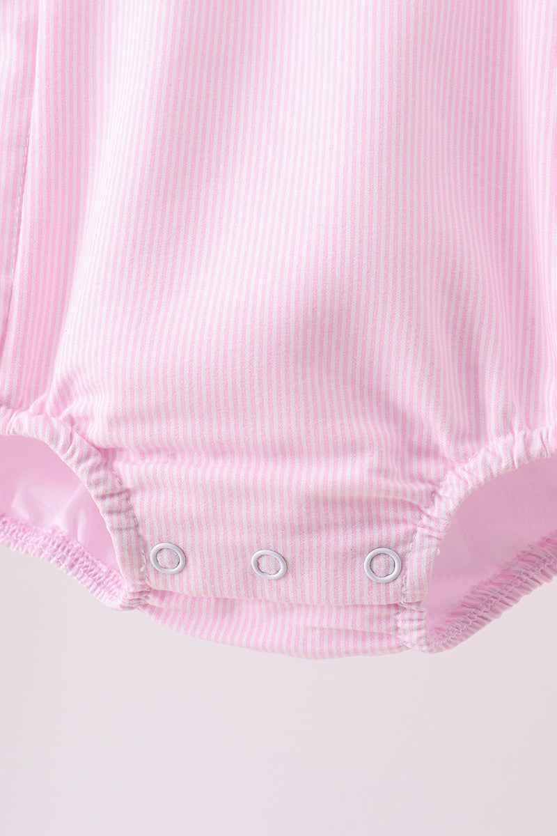 Delicate Pink Stripe Ruffled Bubble