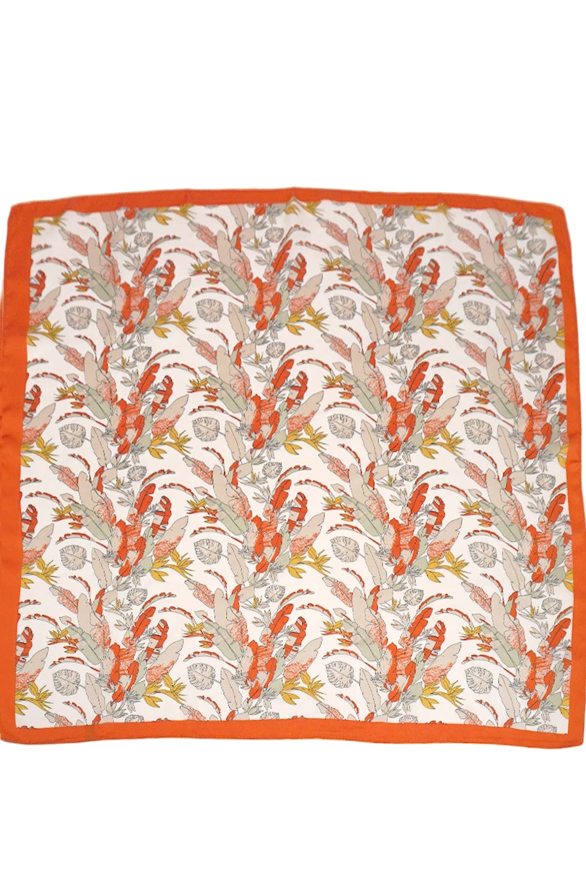 Autumn Botanical Silk-Feel Scarf