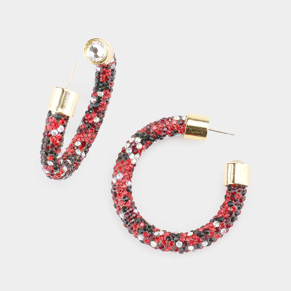 Rhinestone Pave Hoop Earrings