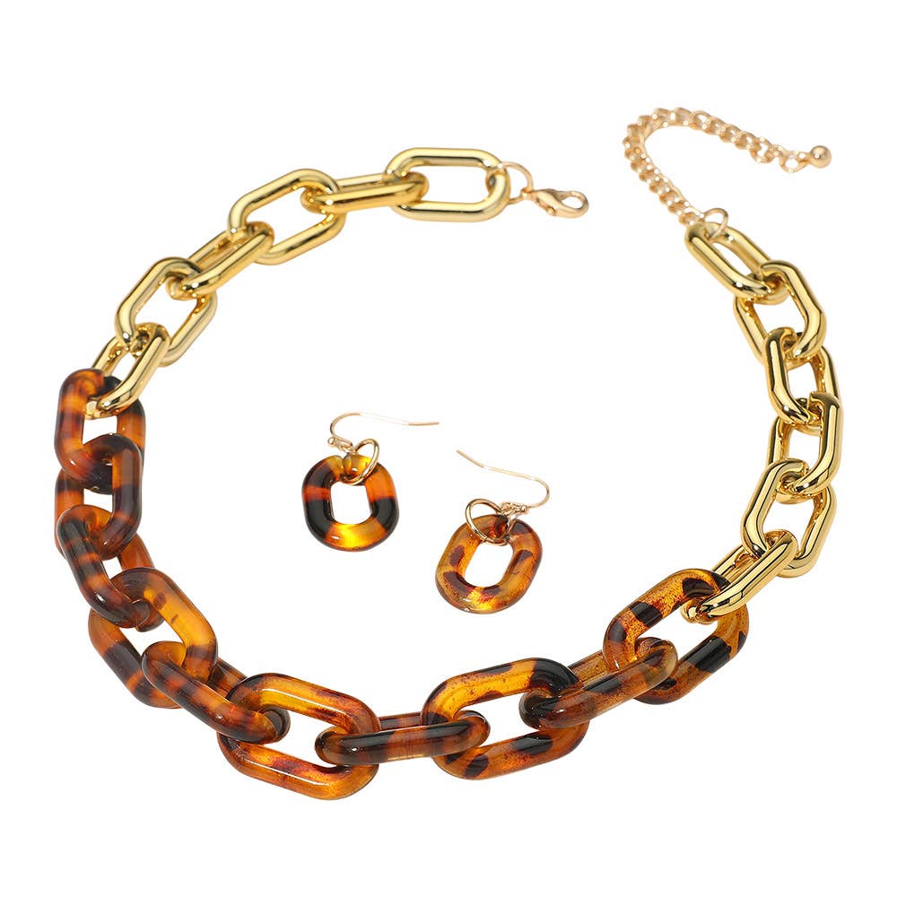 Bold Resin Chunky Chain Link Necklace