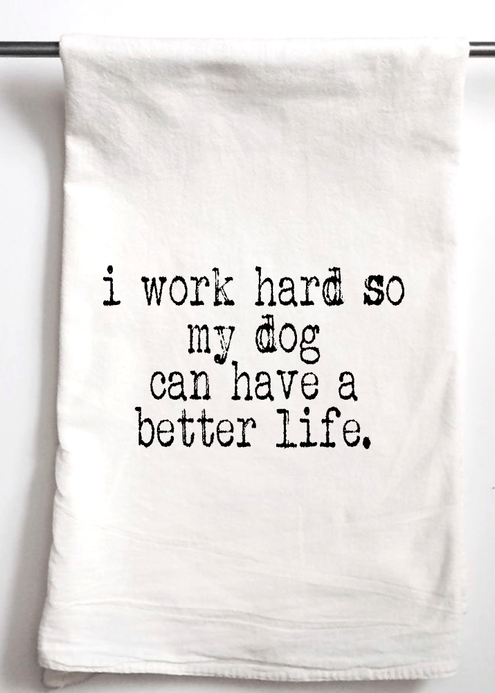 Work Hard Dog Towel
