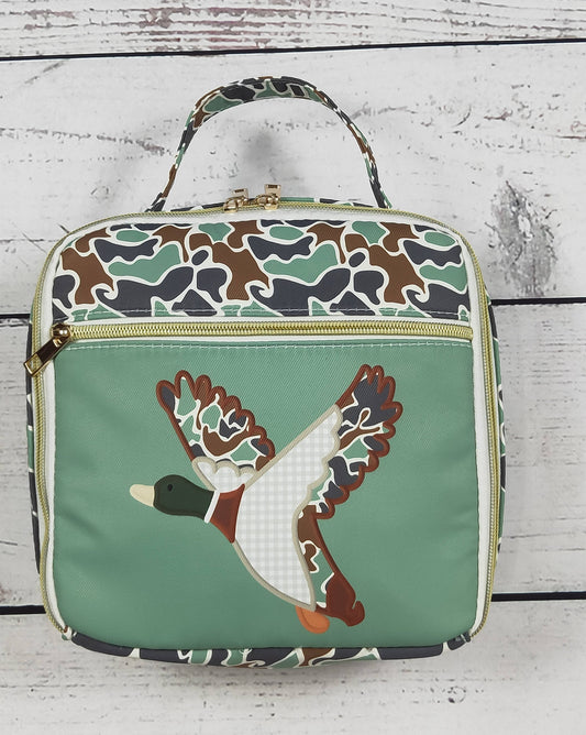 Camouflage Duck Printed Canvas Lunch Boxes Bag