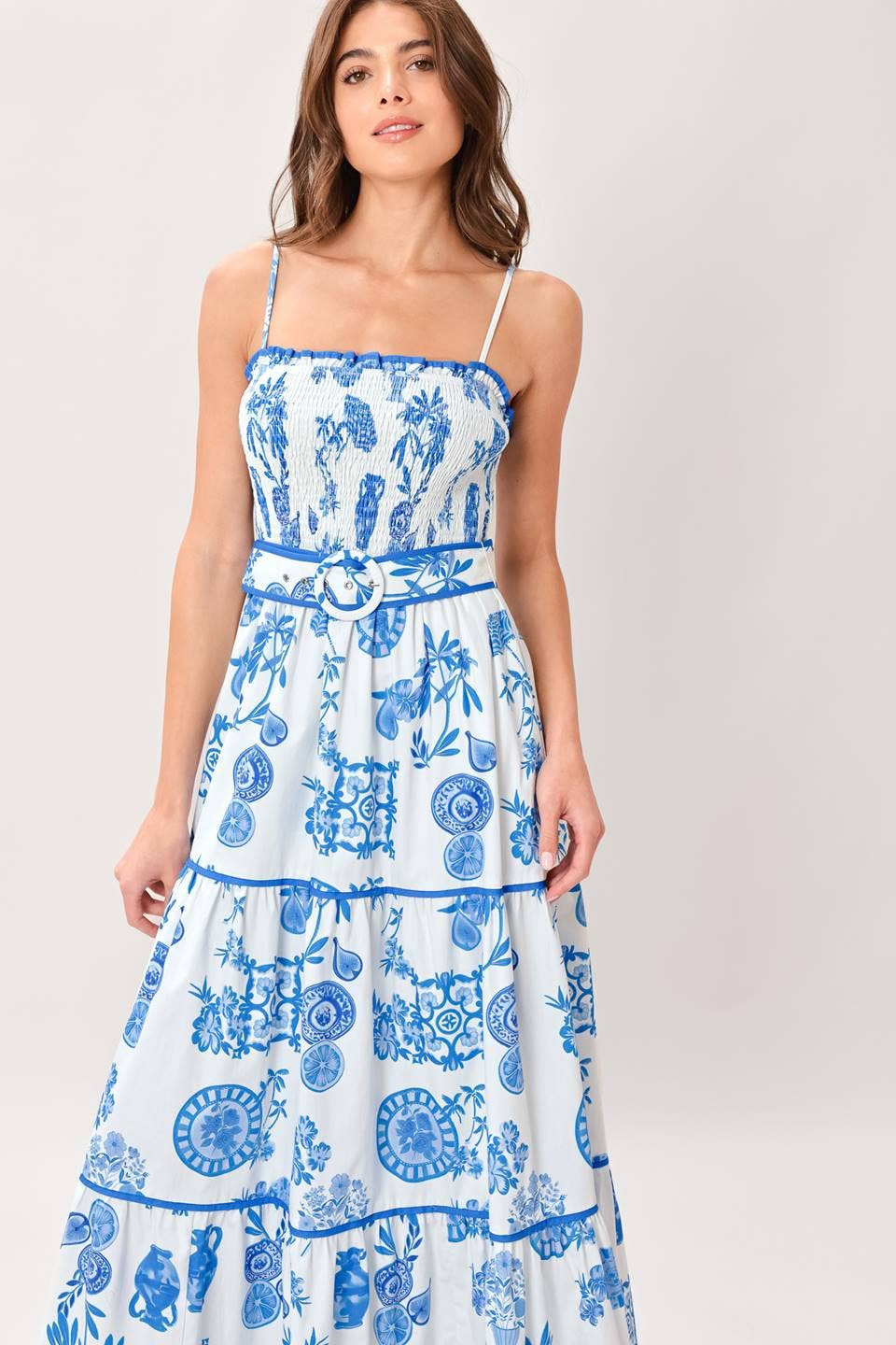Blue Belle Belted Maxi