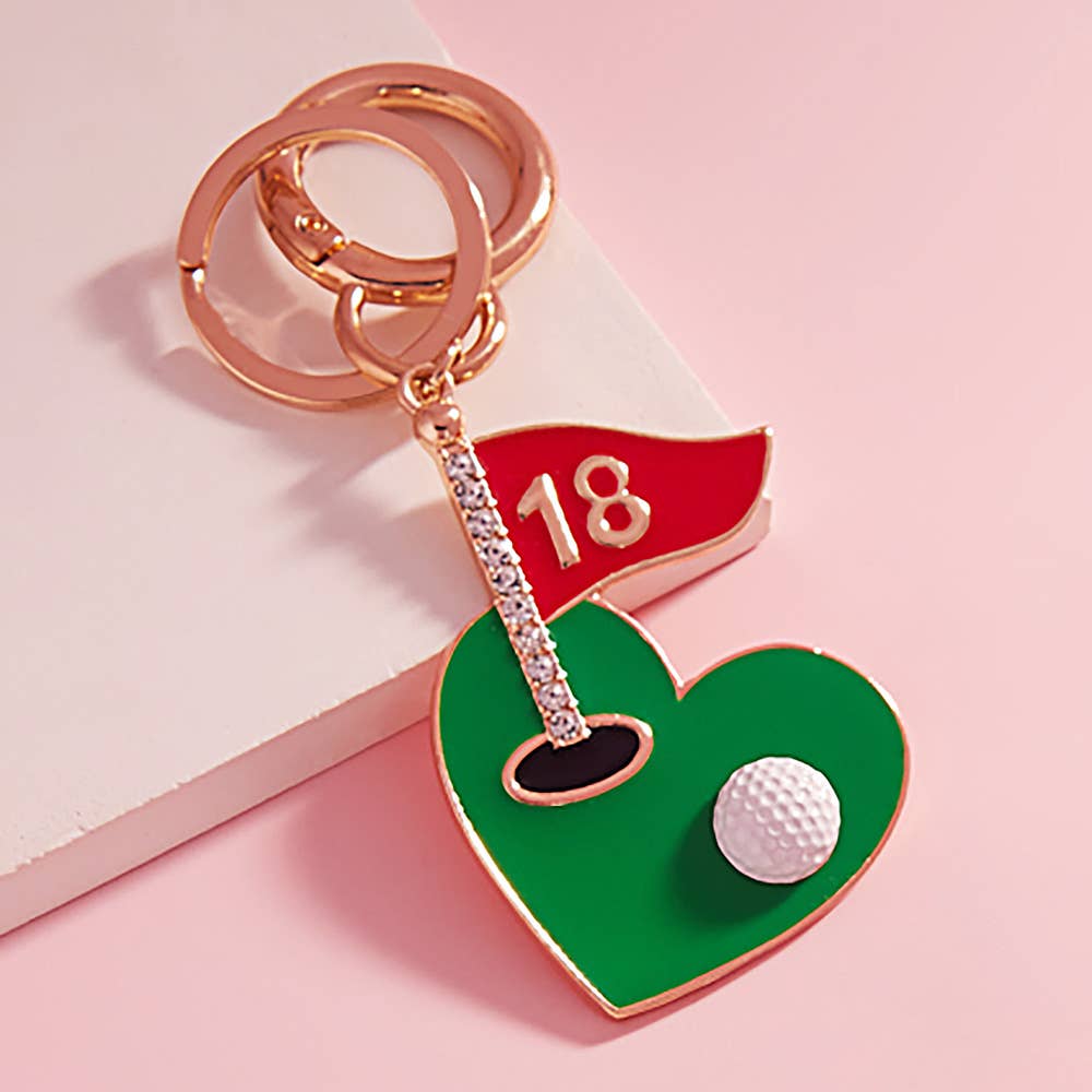 Bling Enamel 18 Golf Hole Keychain