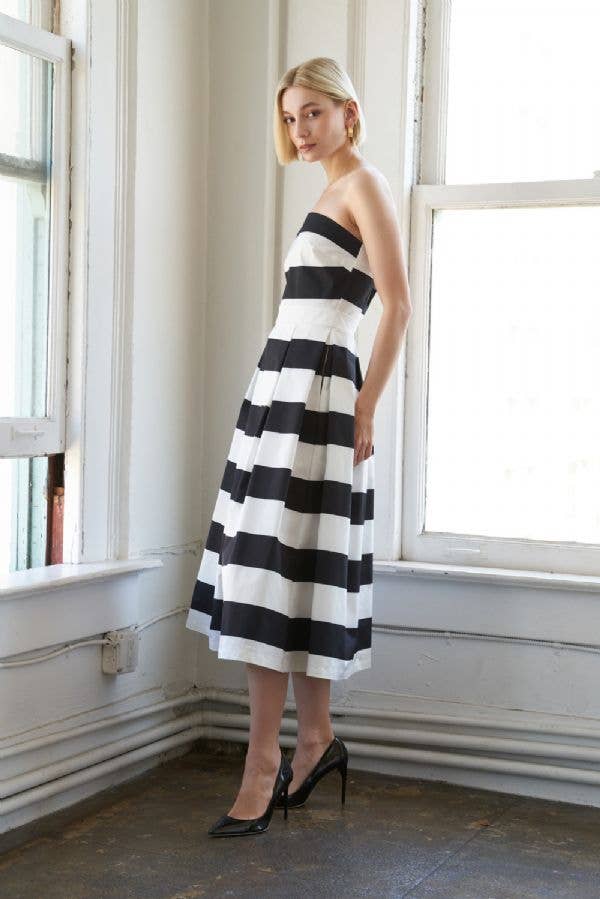 Black & White Striped Starlet Dress