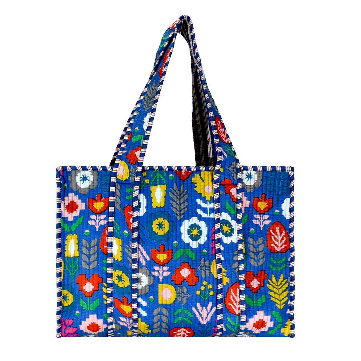 Cotton Happy Blue Tote Bag- Small & Large