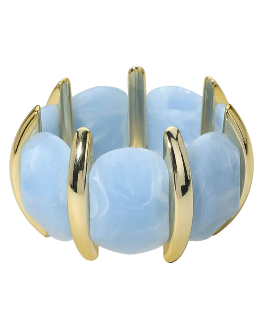 Light Blue Chunky Resin Stretch Bracelet
