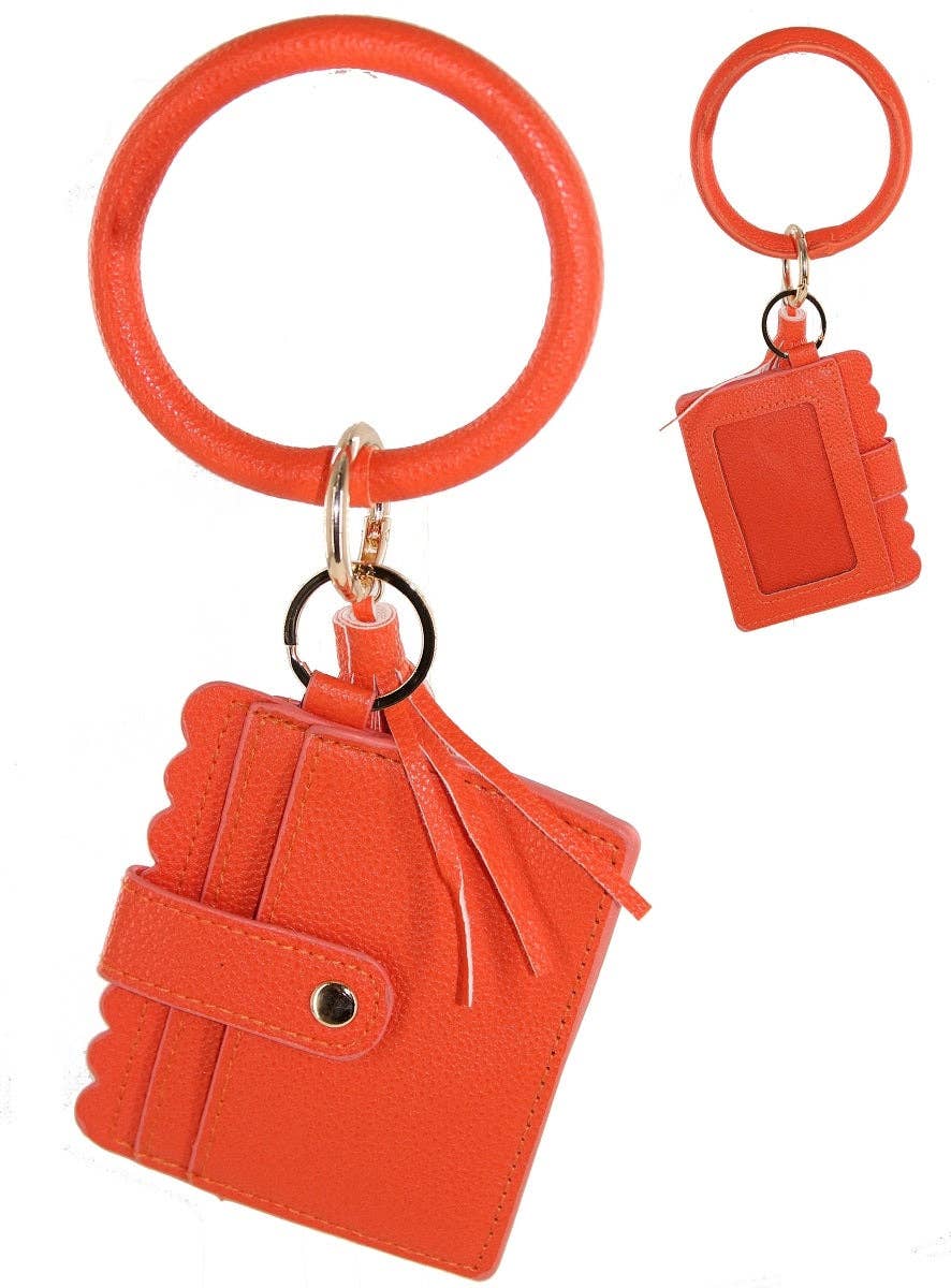 Scalloped Card Holder Keyring Wallet