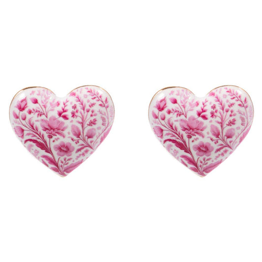 Floral Heart Stud Earrings