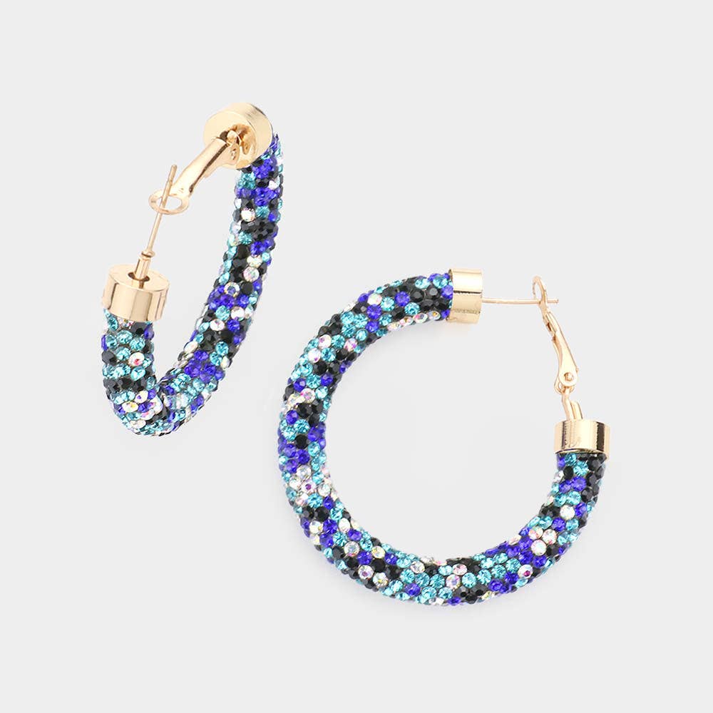 Rhinestone Pave Hoop Earrings