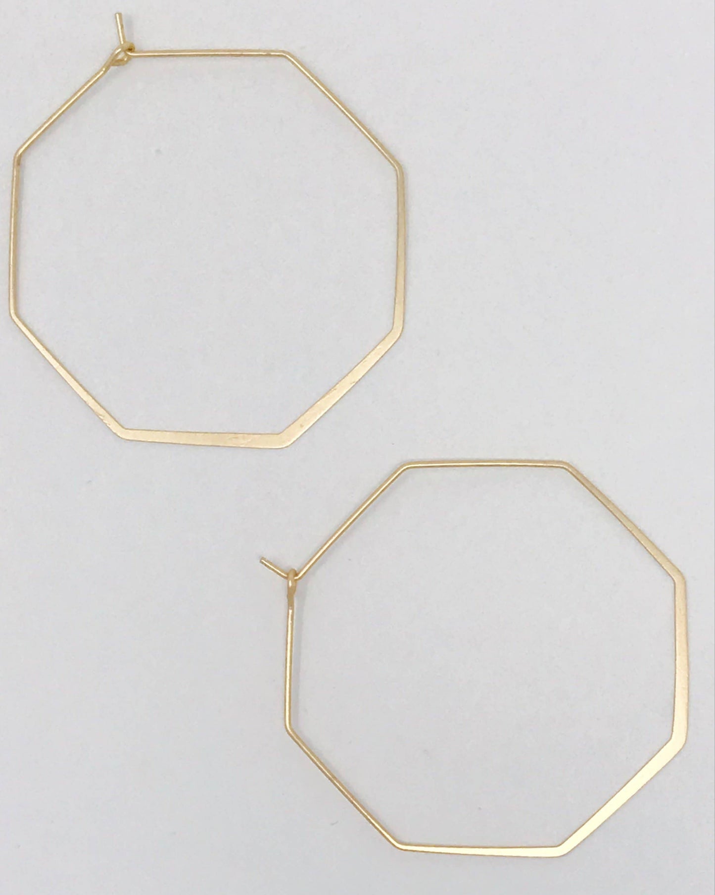 Octagon Wire Hoop Earrings
