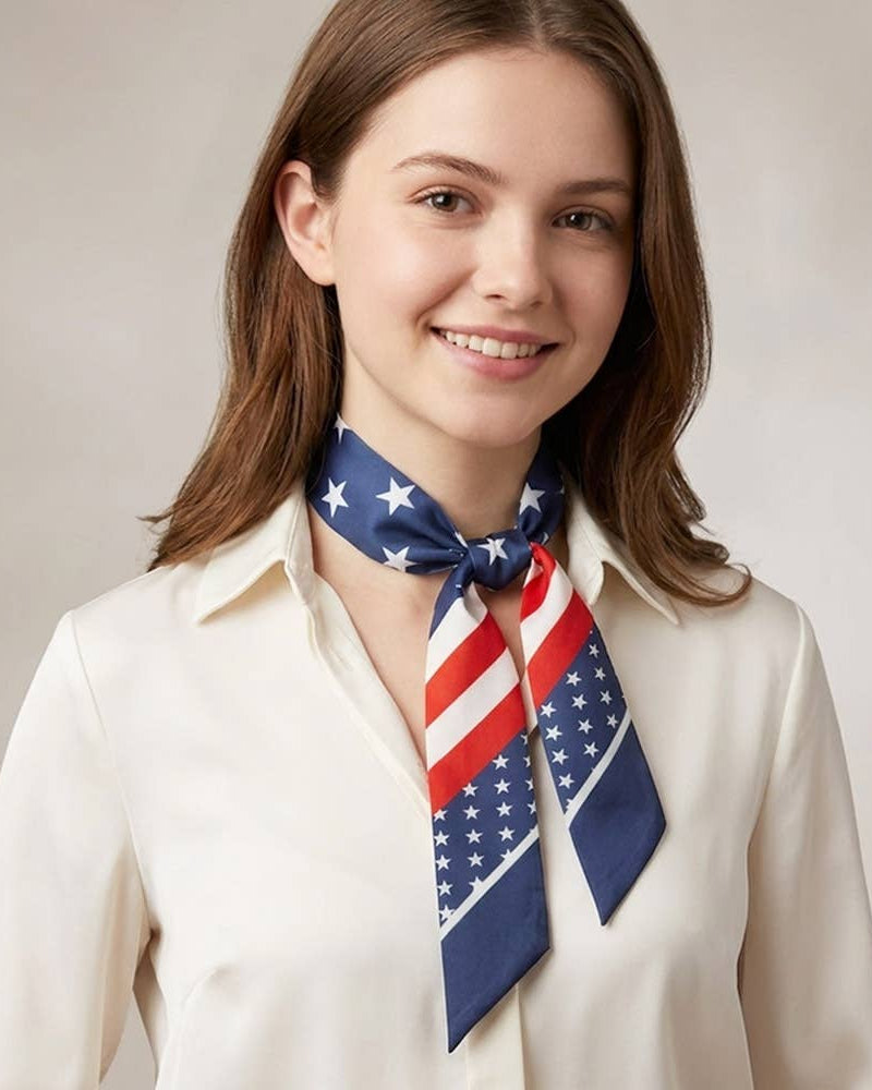 American USA Flag Print Skinny Scarf