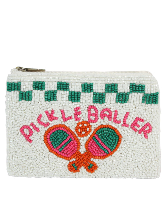Beaded PICKLE BALLER Coin Purse