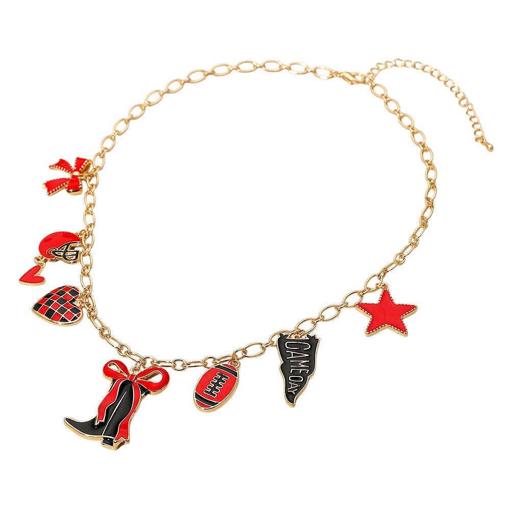 Game Day Football Theme Charm Station Necklace