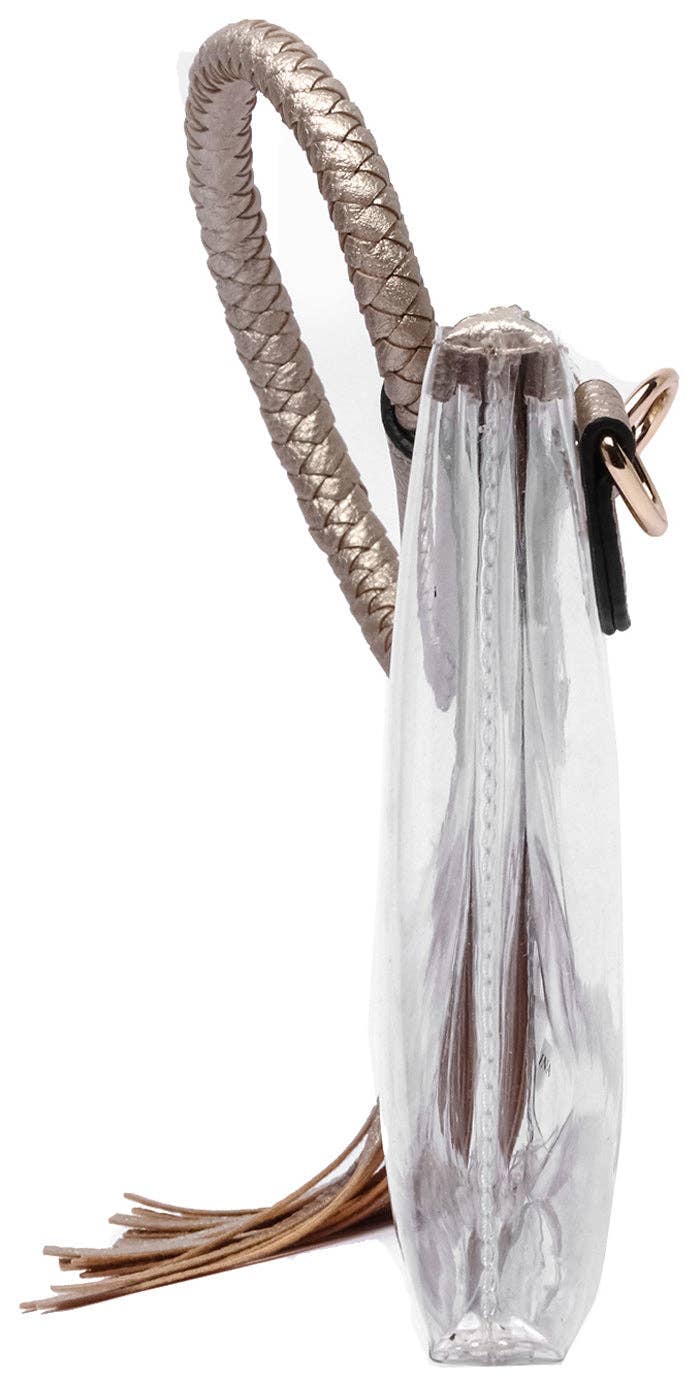 Clear Cuff  Black Tassel Wrislet Clutch