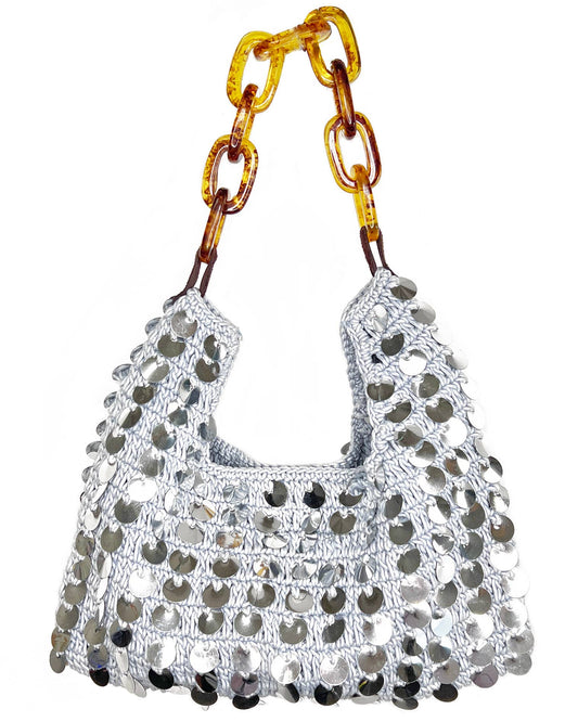 Mia Silver Sequined Purse