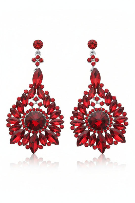 Elegant Marquise Cluster Teardrop Evening Earrings