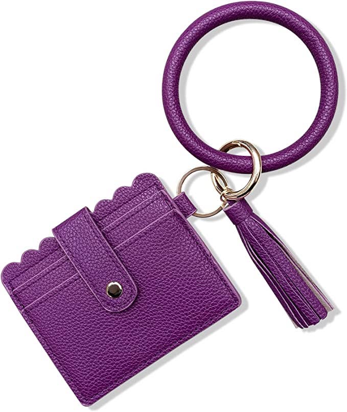 Scalloped Card Holder Keyring Wallet