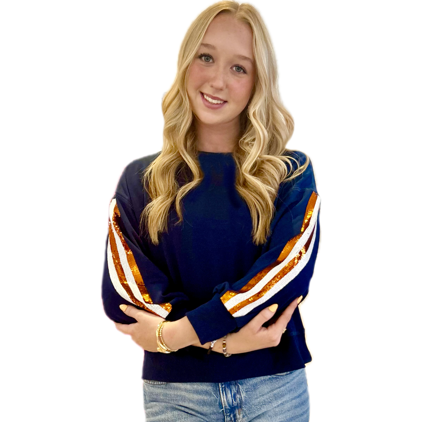 Millie Navy AU Stripe Sweatshirt