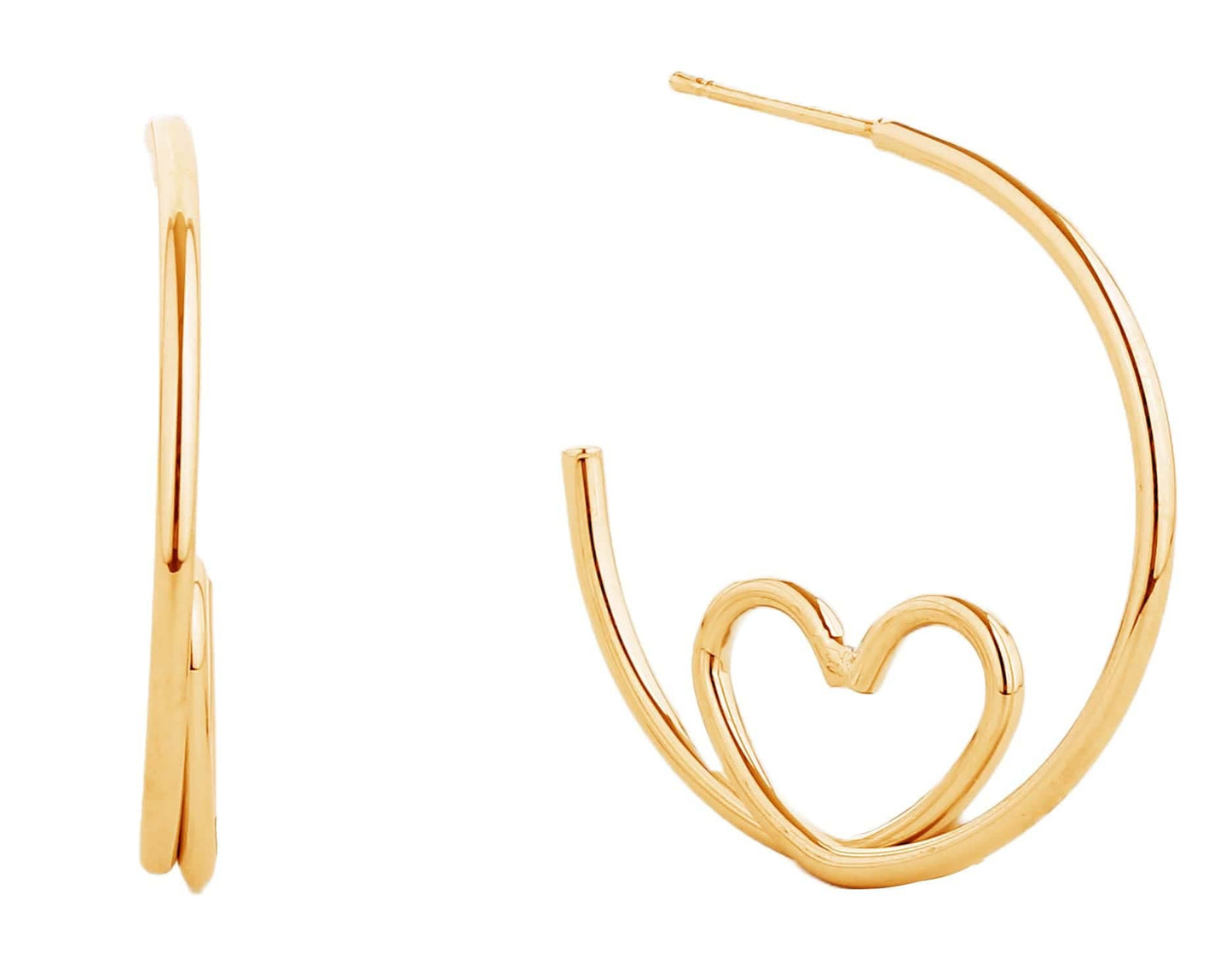 Heart Swirl Hoop Earrings