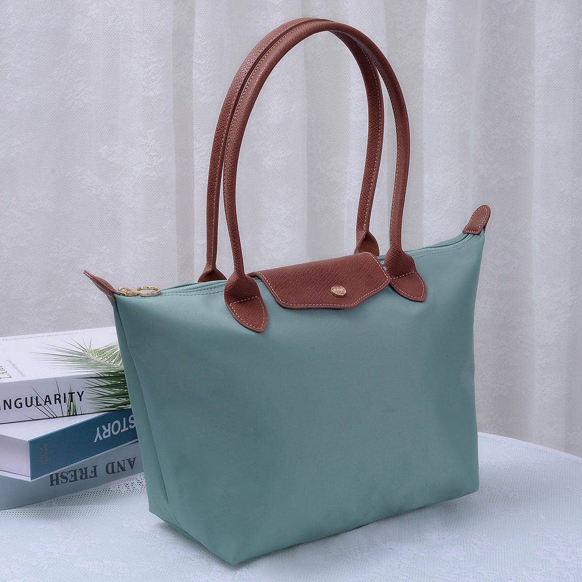 Dorian Flap Top Nylon Tote Bag