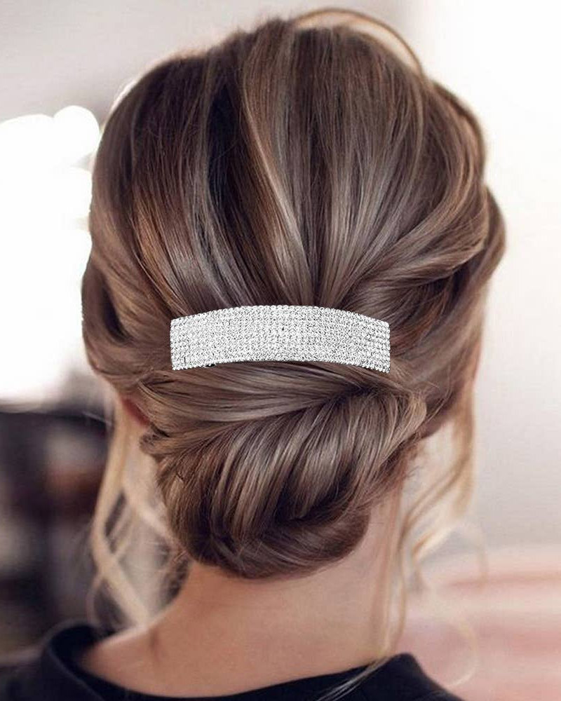 9 Rows Rhinestone Rectangle Barrette