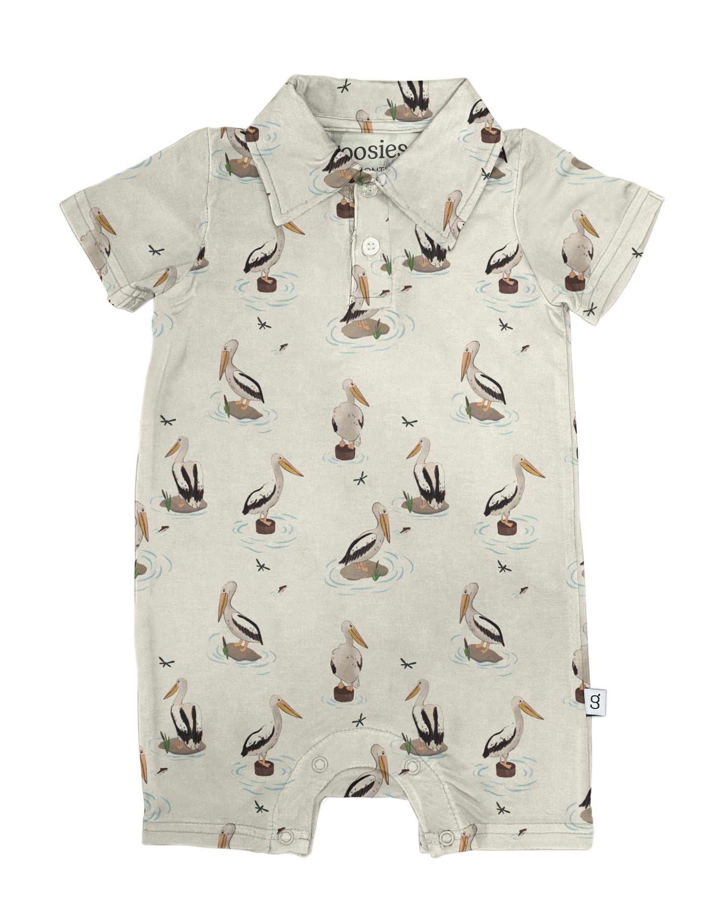 Coastal Pelicans - SS Polo Romper