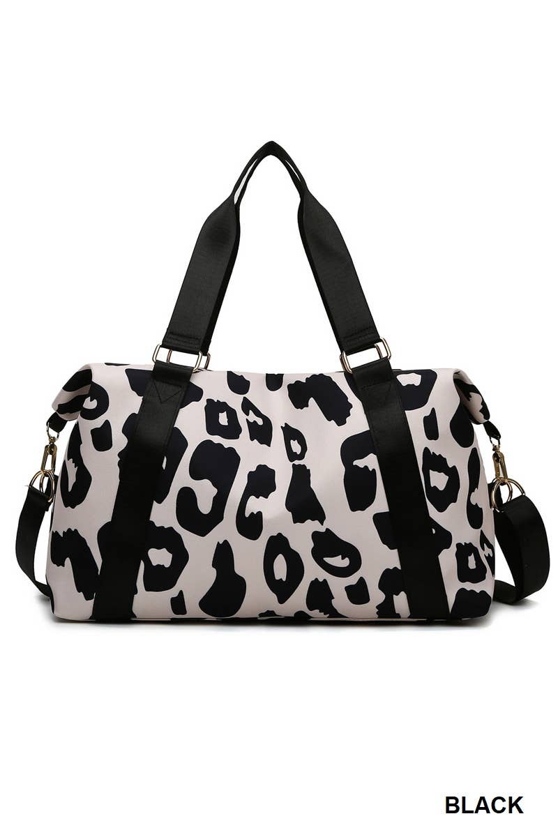 Leopard Print Large Duffle Bag
