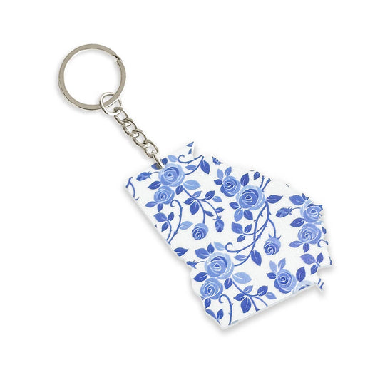 Blue Floral Georgia Keychain