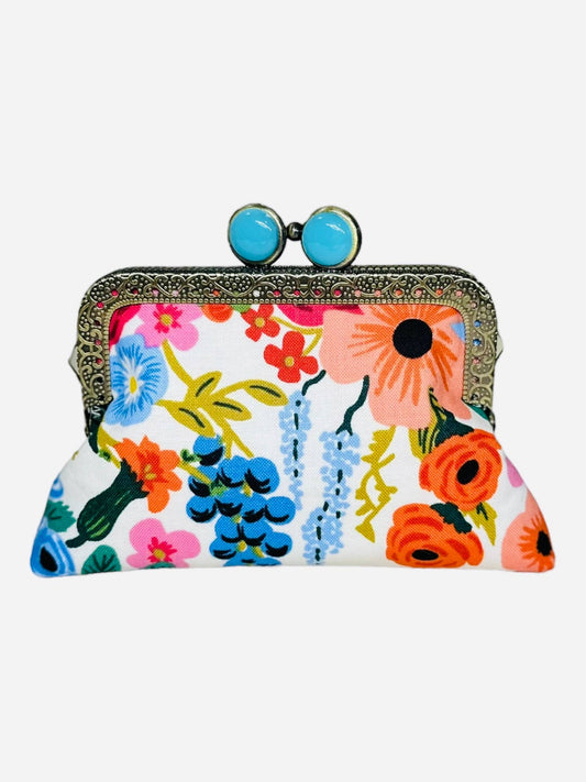 Kiki & Syds Credit Card Clutch-Garden Party Cream