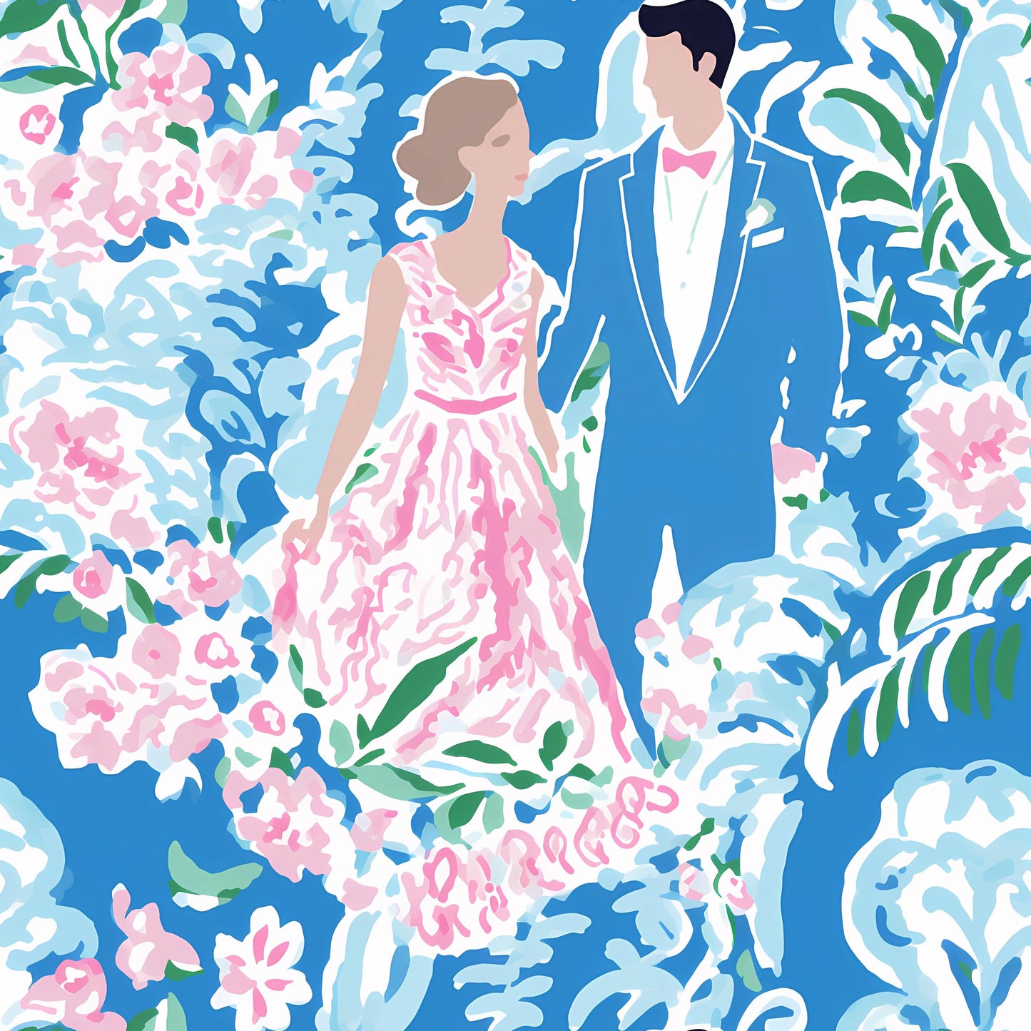 Preppy Bride and Groom - Champagne Collection