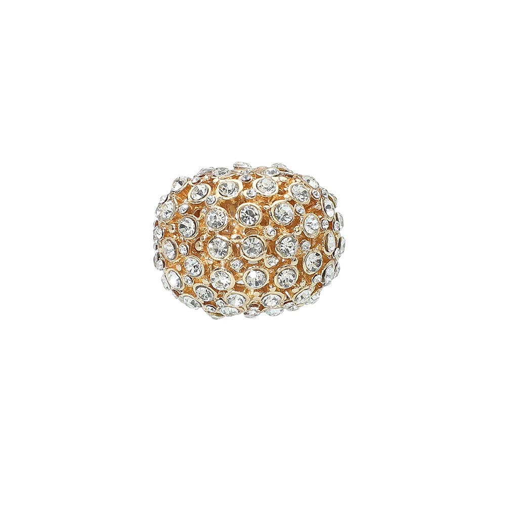 Rhinestone Paved Dome Stretch Statement Rings