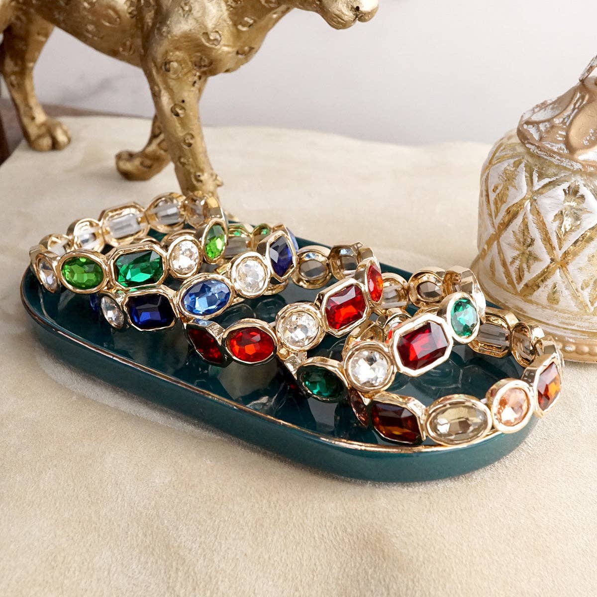 Holiday Radiant Array – Statement Stretchy Gem Bangle