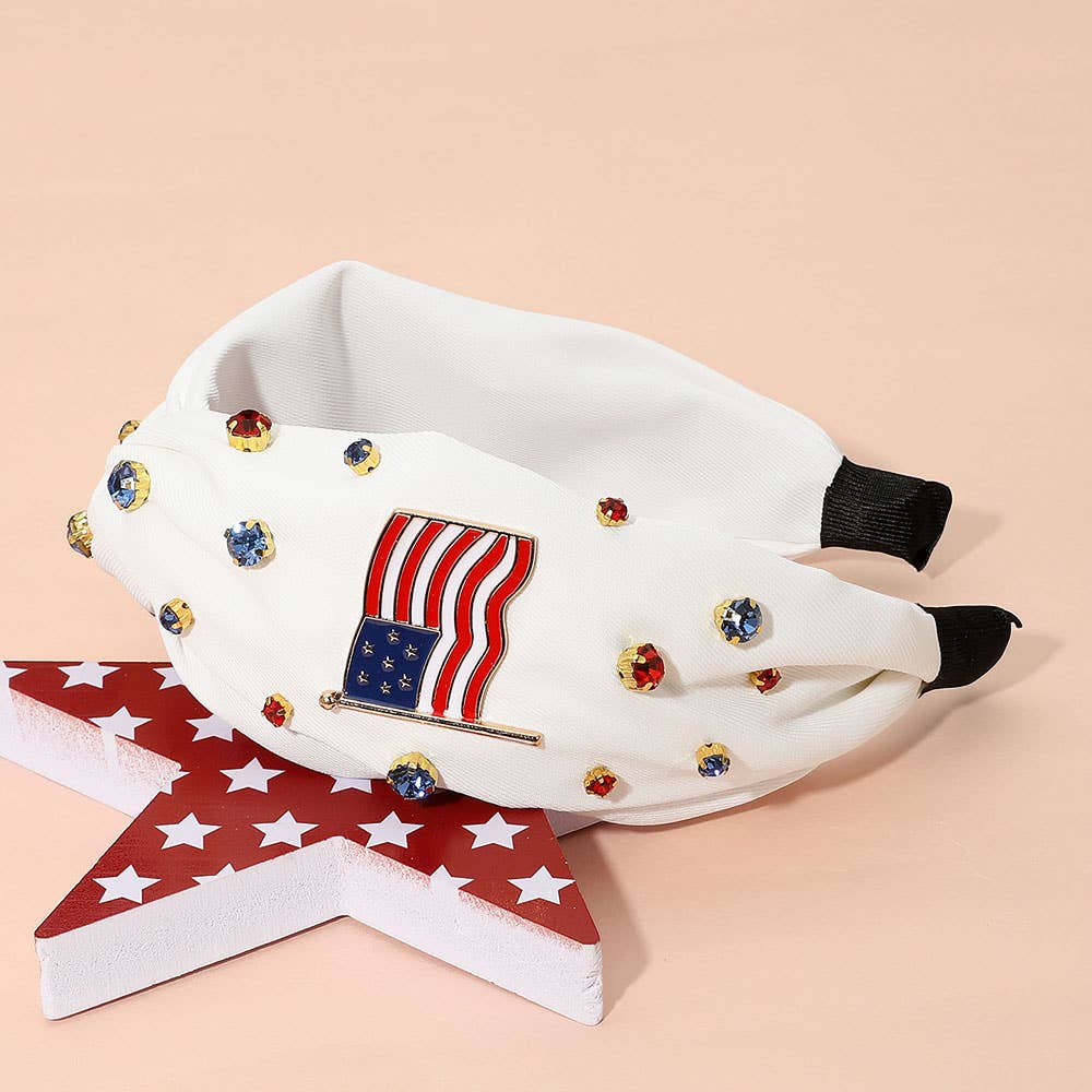 USA Flag Embellished Headband