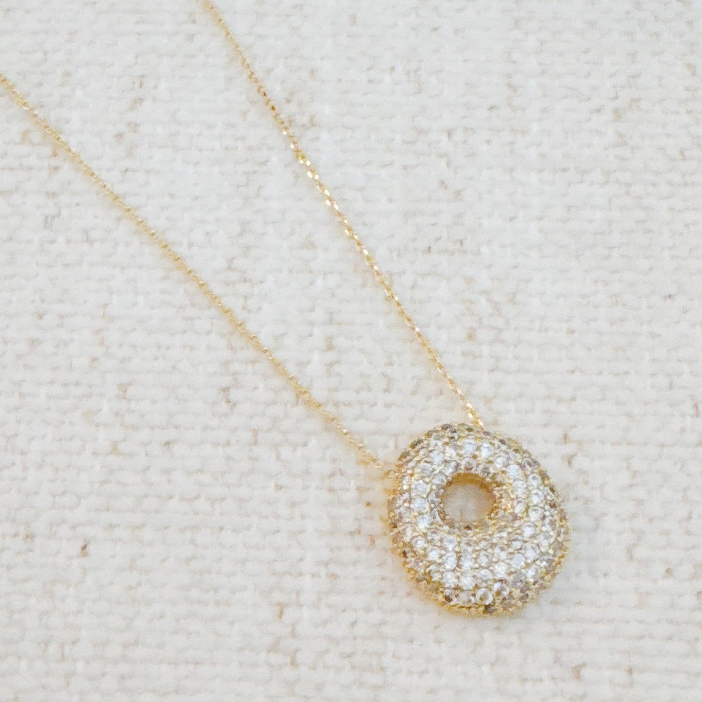Crystal Puffy Initial Necklace