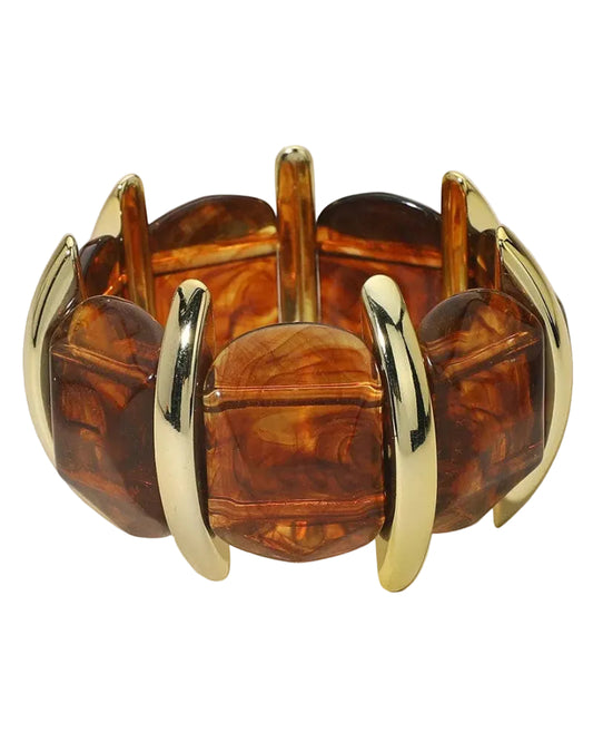 Tortoise Chunky Resin Stretch Bracelet