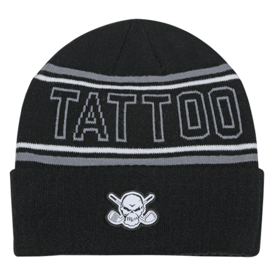 Cuffed 'Tattoo' Knit Beanie (Tattoo Black)