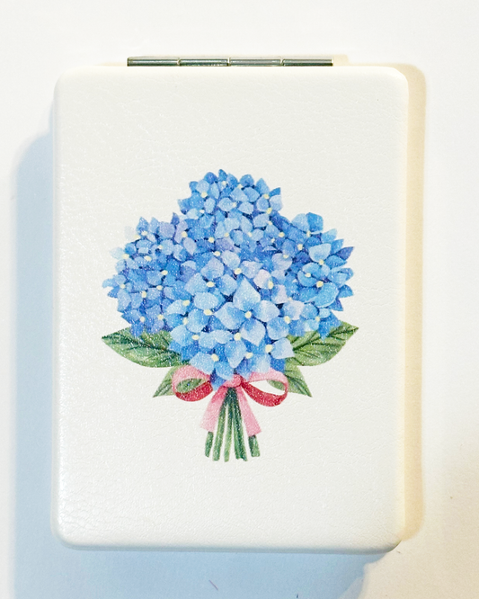 Blue Hydrangea Friend Compact Mirror