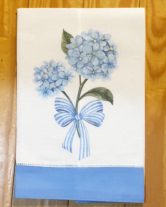 Hydrangeas and Bow Tea Towel