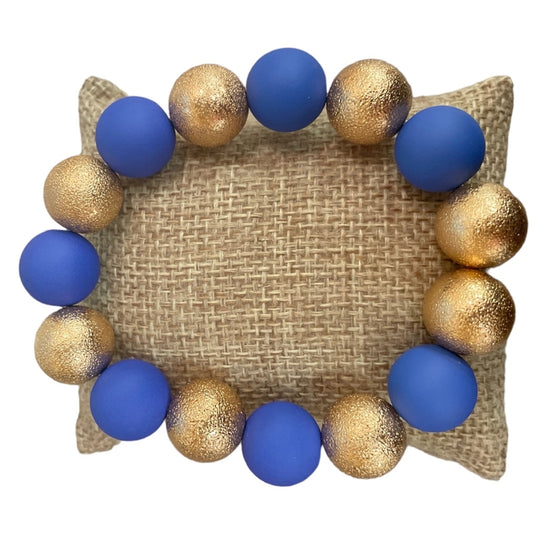 Gold & Blue Beaded Bracelet